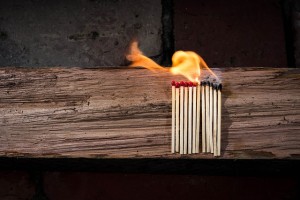 picture of matches catching fire